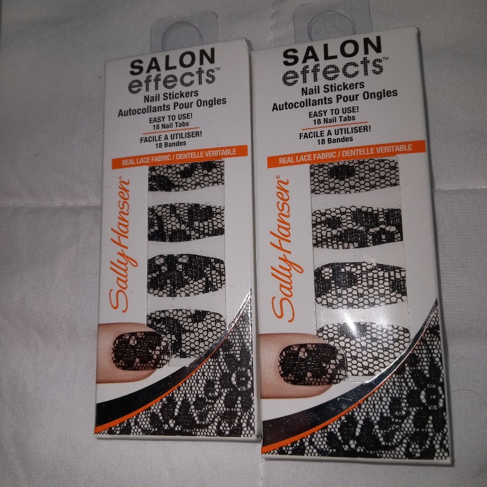Sally Hansen black lace Gothic nail stickers accents